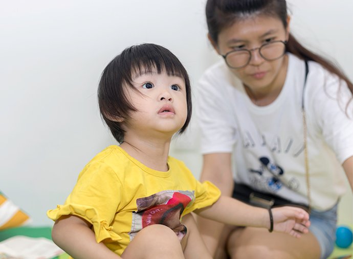 Tutor with a child